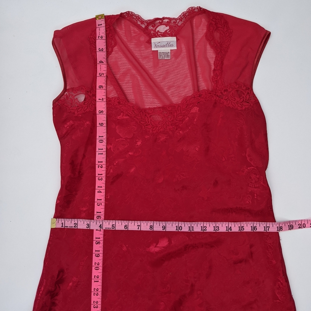 Vintage the Bay Versailles lace floral red long dress, women's large - Picture 7 of 8